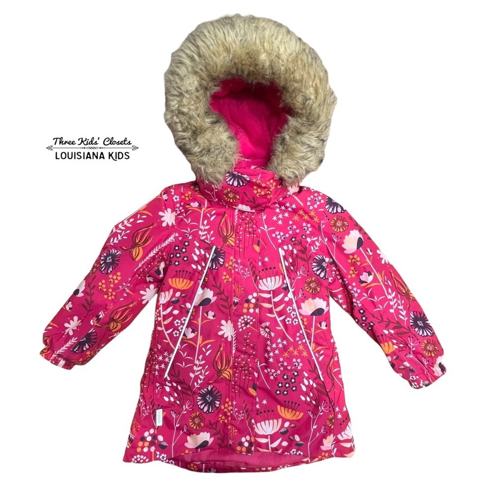 Reima 5Y Reimatec Waterproof Winter Jacket Coat - Raspberry Pink Floral
